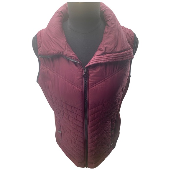 MICHAEL Michael Kors Jackets & Blazers - Michael Michael Kors Womens Quilted Puffer Vest Burgundy Wine Size M 142260